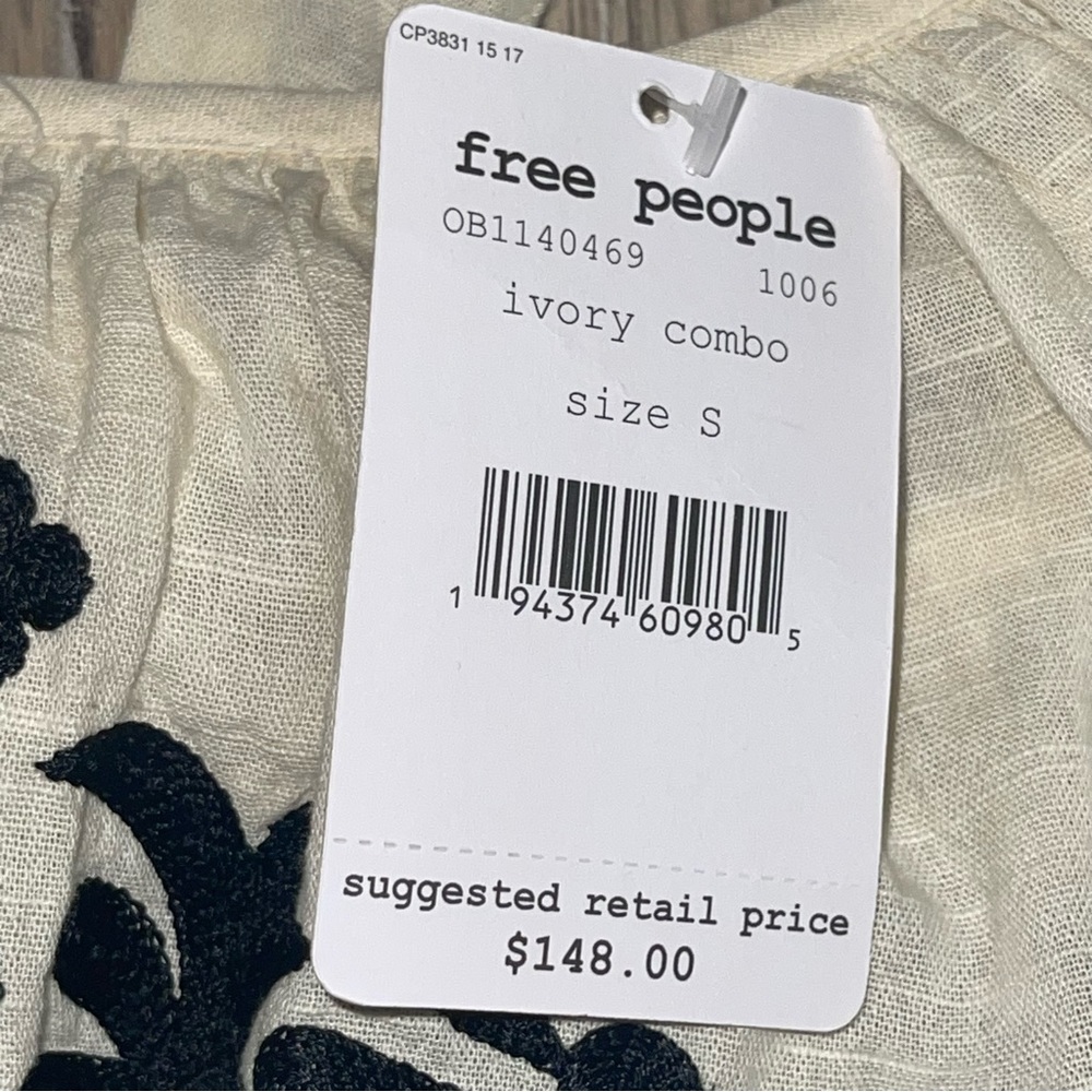 Free People Women’s Fiona Embroidered Mini Dress Ivory Combo Boho Size Small - Picture 8 of 16